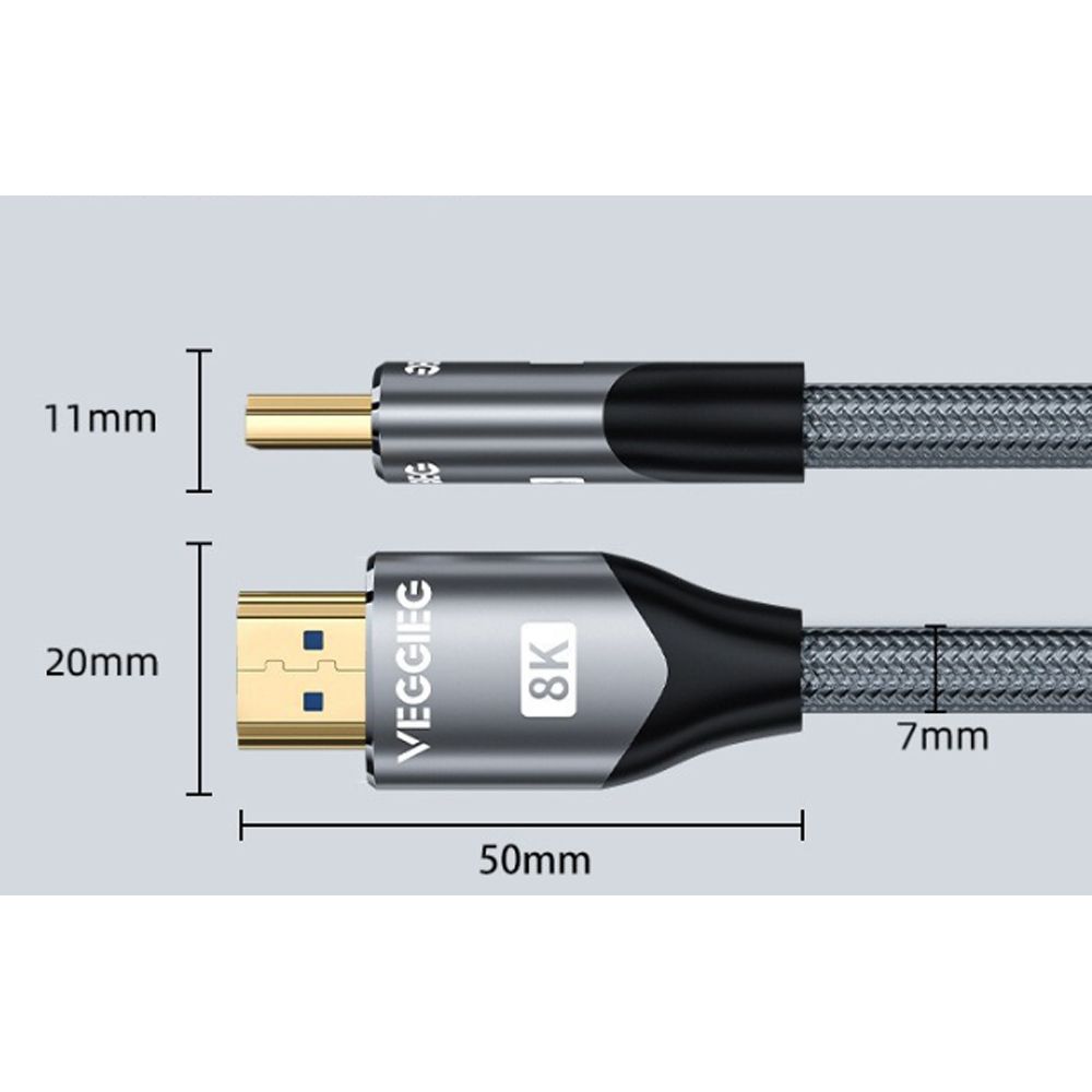 Cáp HDMI V2.1 8K@60Hz HDR VegGieg 1.5M, 2M, 3M, 5M - Phụ Kiện Điện Tử Việt Nam