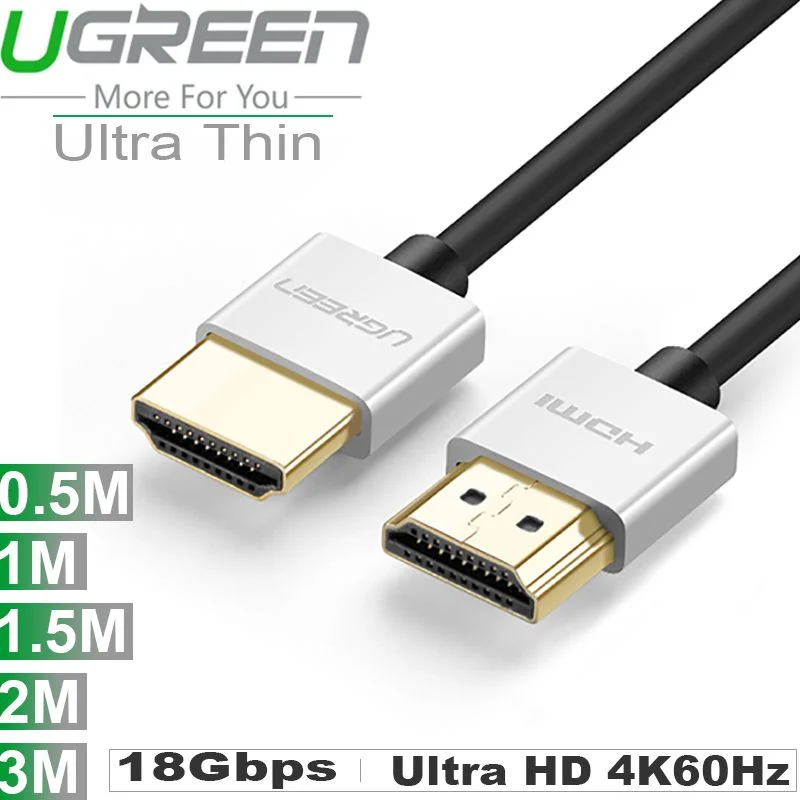 Cáp HDMI cho TV 4K-60Hz V2.0 Super Thin 0.5 mét đến 3 mét UGREEN - Phụ Kiện Điện Tử Việt Nam Cáp HDMI cho TV 4K-60Hz V2.0 Super Thin 0.5 mét đến 3 mét UGREEN