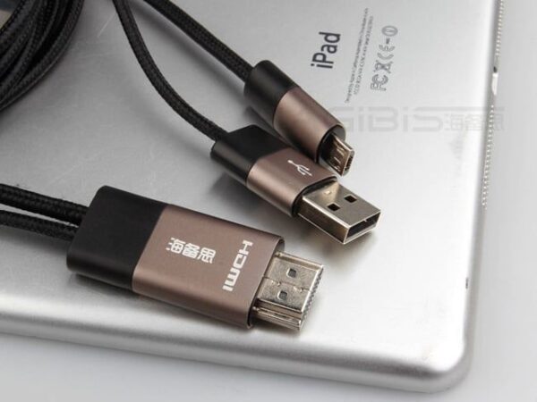 Cáp MHL 11Pin to HDMI 2m Hagibis - cao cấp vỏ nhôm