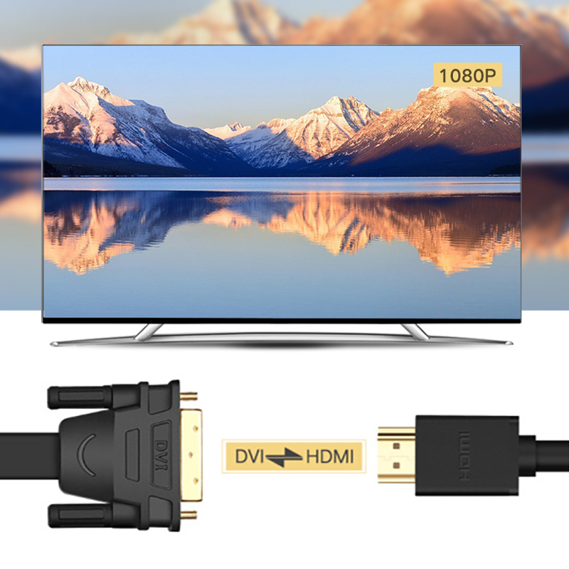 Cáp chuyển DVI sang HDMI dẹt mỏng UGREEN dài 1 mét đến 15 mét - Phụ Kiện Điện Tử Việt Nam cap hdmi ra dvi chinh hang ugreen det mong