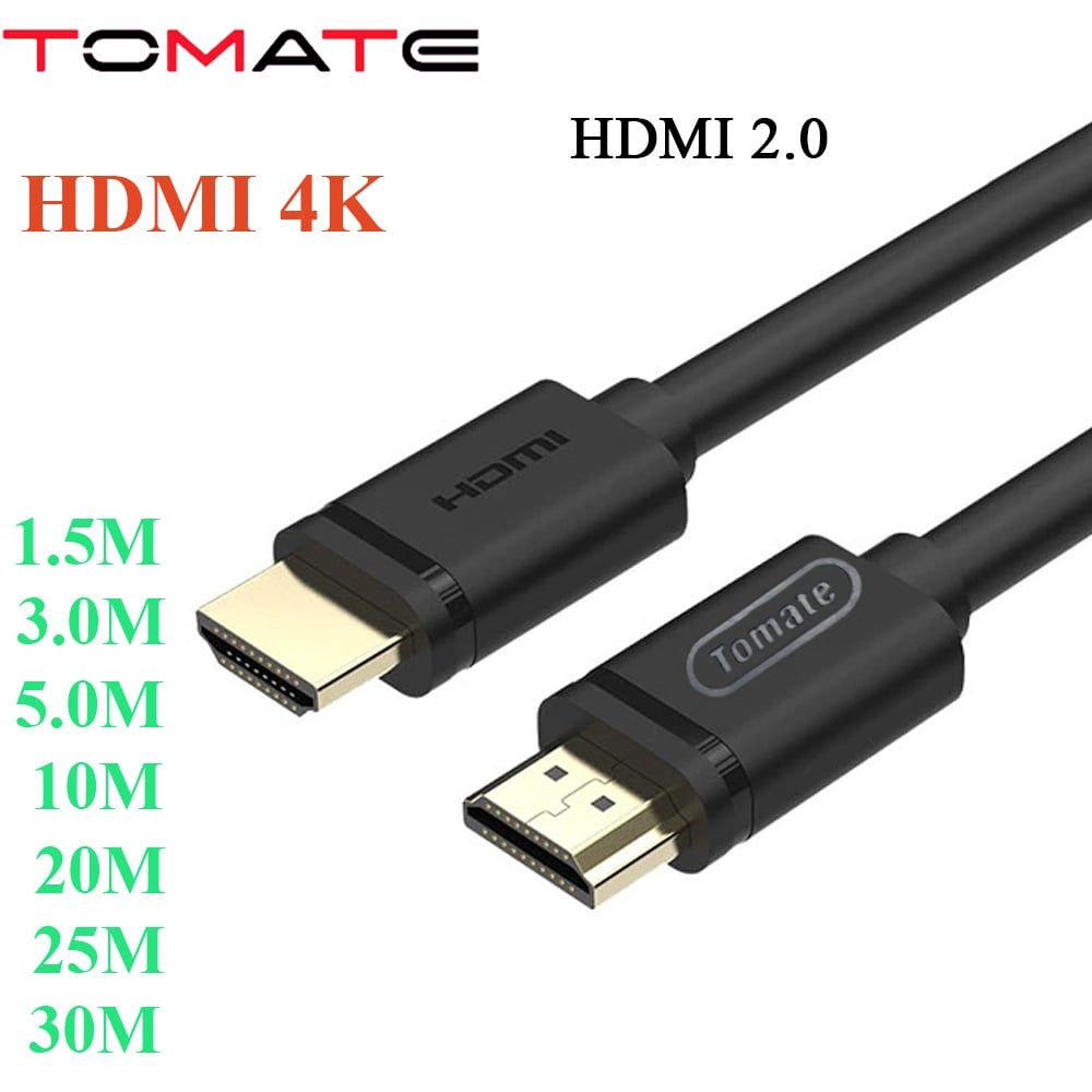 Cáp HDMI 2.0 TOMATE chuẩn 4K@60Hz dài từ 1.5M đến 30M - hàng chính hãng - Phụ Kiện Điện Tử Việt Nam Cáp HDMI 2.0 TOMATE chuẩn 4K@60Hz dài từ 1.5M đến 30M - hàng chính hãng - Phụ Kiện Điện Tử Việt Nam