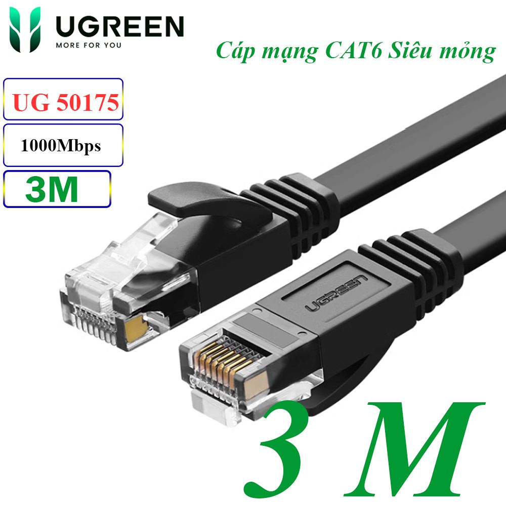 Dây cáp mạng cat6 UTP siêu mỏng tốc độ 1 gigabit Ugreen NW102 - Phụ Kiện Điện Tử Việt Nam