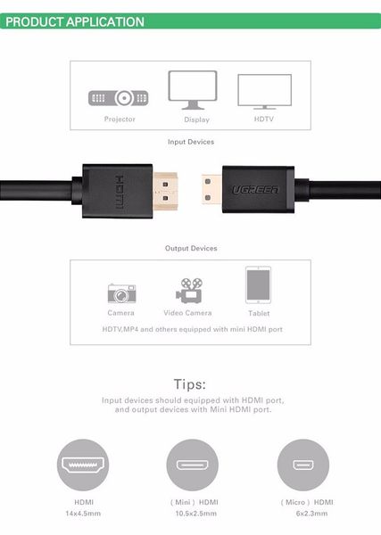 Cáp Mini HDMI To HDMI Ugreen 1M | 2M | 3M, Cáp HDMI phụ kiện điện tử - Phụ Kiện Điện Tử Việt Nam Cáp Mini HDMI To HDMI Ugreen 1M | 2M | 3M, Cáp HDMI phụ kiện điện tử - Phụ Kiện Điện Tử Việt Nam