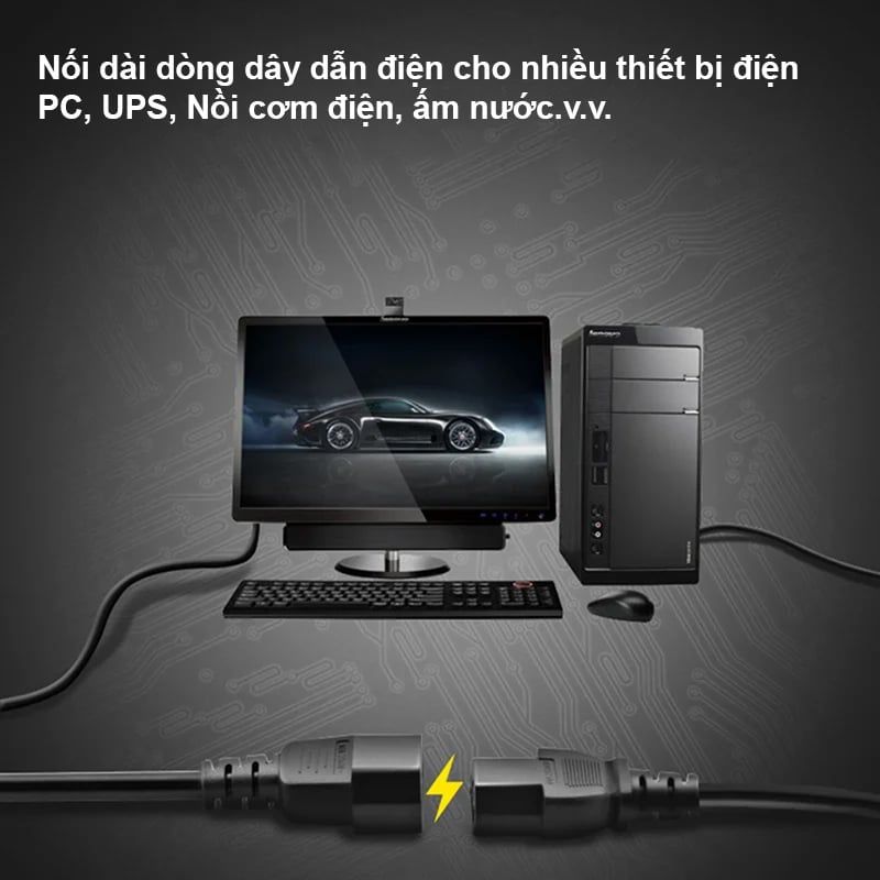 Dây cáp nguồn UPS C14-C19 lõi đồng 3x1.0mm2 10A-250V dài 1.8M, 3M - Phụ Kiện Điện Tử Việt Nam Dây cáp nguồn UPS C14-C19 lõi đồng 3x1.0mm² dài 1.8 mét và 3 mét