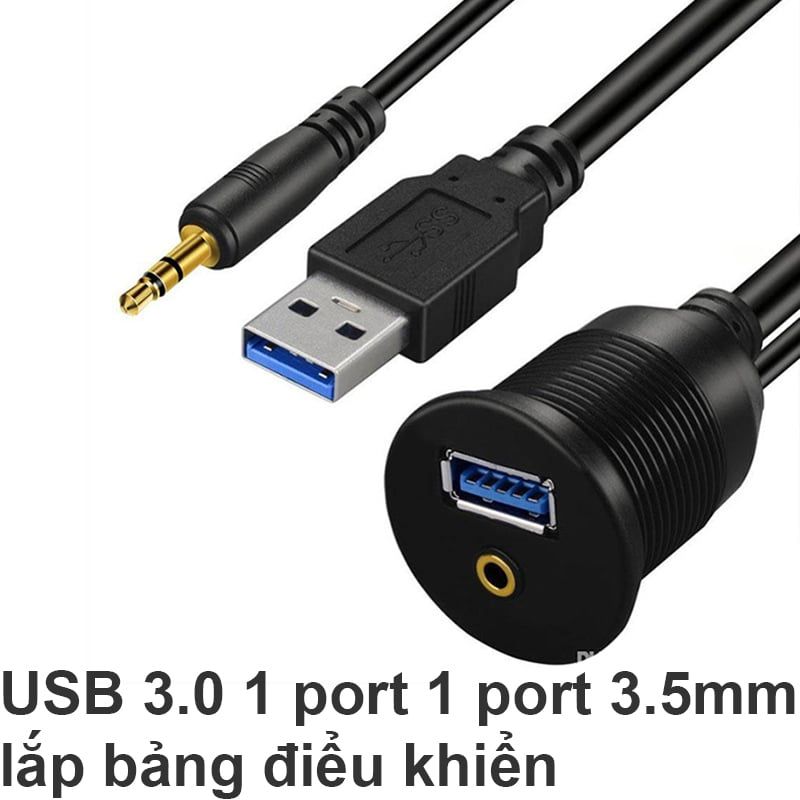 Cáp nối dài USB 3.0 Audio 3.5mm 1 mét lắp bảng điều khiển 1 cổng - USB 3.0 Flush Mount Cable 1 port with Audio 3.5mm female - Phụ Kiện Điện Tử Việt Nam Cáp nối dài USB 3.0 Audio 3.5mm 1 mét lắp bảng điều khiển 1 cổng - USB 3.0 Flush Mount Cable 1 port with Audio 3.5mm female