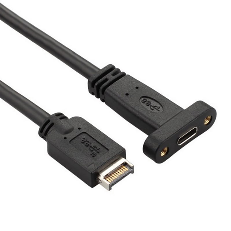 Cáp USB 3.1 Type-E trên mainbroard ra USB type-C 3.1 40Cm (có đai bắt vít + bracket) - Phụ Kiện Điện Tử Việt Nam Cap usb-c 3.1 20pin ra usb-c female