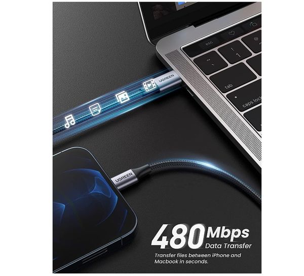 Cáp chuyển USB Type C 2.0 sang Lightning sạc nhanh 3A dài 2m Ugreen 60761 - Phụ Kiện Điện Tử Việt Nam Cáp chuyển USB Type C 2.0 sang Lightning sạc nhanh 3A dài 2m Ugreen 60761 - Phụ Kiện Điện Tử Việt Nam