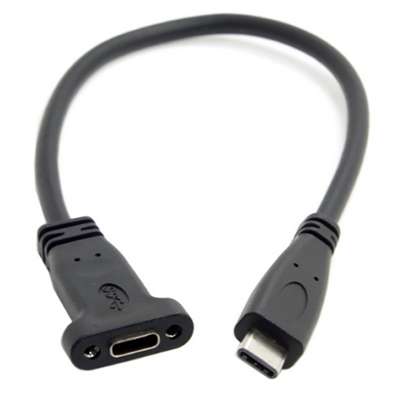 Cáp nối dài USB-C 1 đầu đực 1 đầu cái 20Cm (có đai bắt vít) - Phụ Kiện Điện Tử Việt Nam
