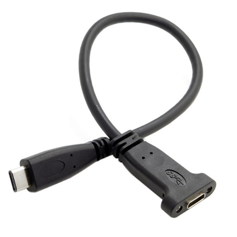Cáp nối dài USB-C 1 đầu đực 1 đầu cái 20Cm (có đai bắt vít) - Phụ Kiện Điện Tử Việt Nam