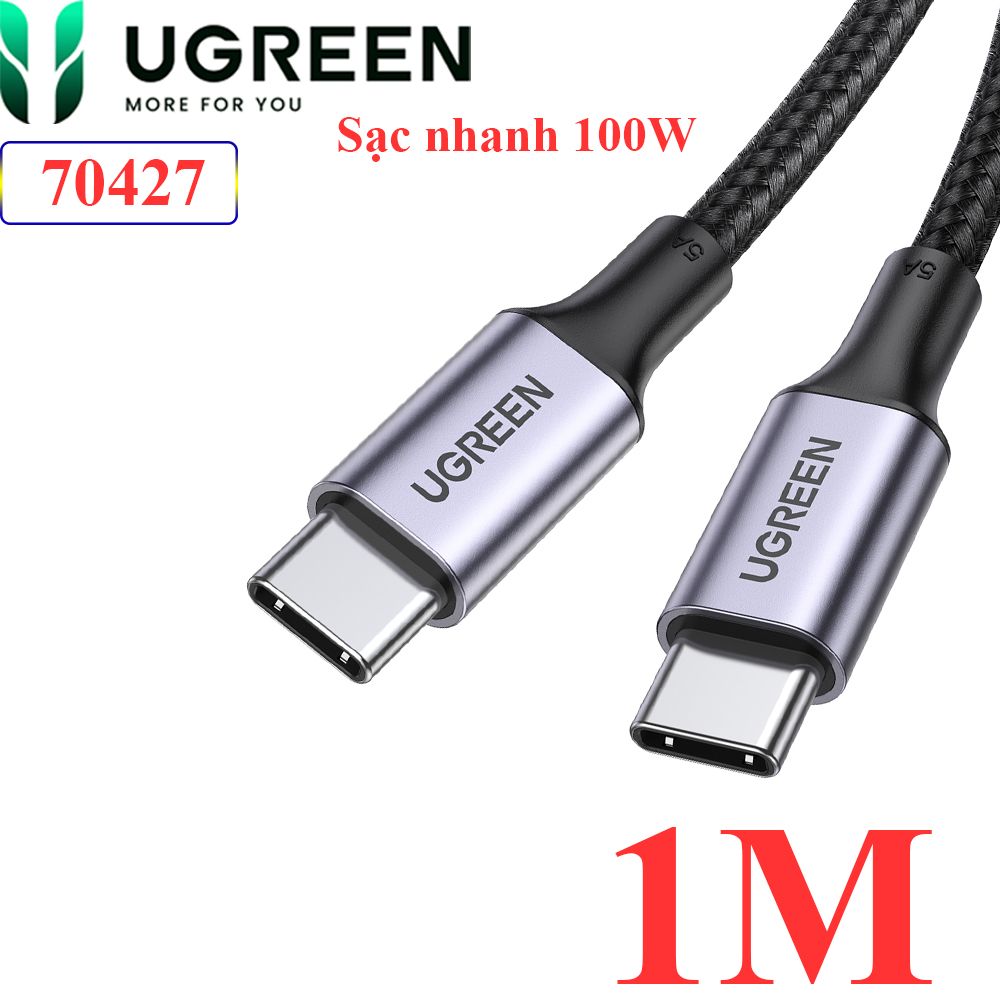Cáp sạc nhanh 100W USB type-C Ugreen US316 dài 0.5M 1M 1.5M 2M 3M - Phụ Kiện Điện Tử Việt Nam