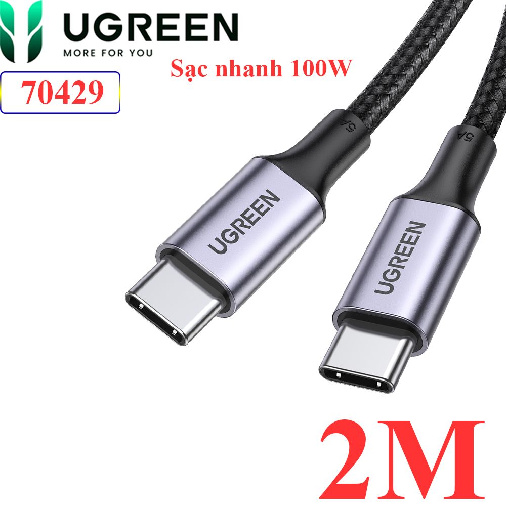 Cáp sạc nhanh 100W USB type-C Ugreen US316 dài 0.5M 1M 1.5M 2M 3M - Phụ Kiện Điện Tử Việt Nam