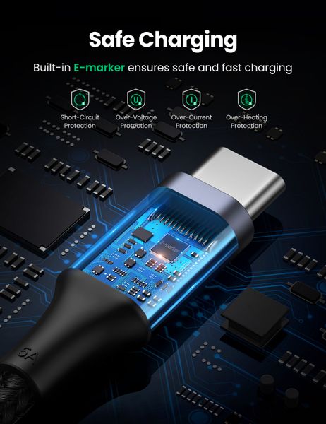 Cáp sạc nhanh 100W USB type-C Ugreen US316 dài 0.5M 1M 1.5M 2M 3M - Phụ Kiện Điện Tử Việt Nam