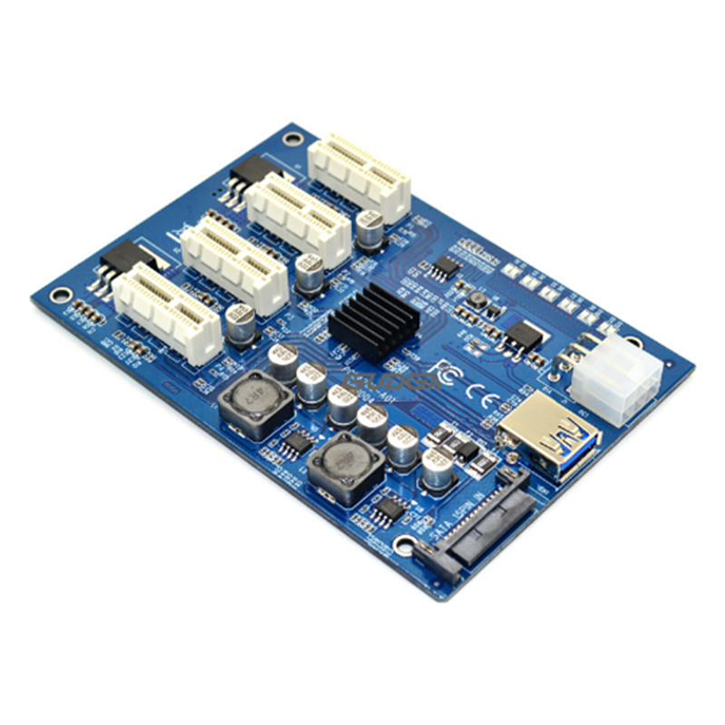 Card chuyển đổi PCI-E 1x ra 4 PCI-E 1X, Card chuyển đổi phụ kiện điện tử - Phụ Kiện Điện Tử Việt Nam card chia 1 thanh 4 cong pci-e 1x cho pc