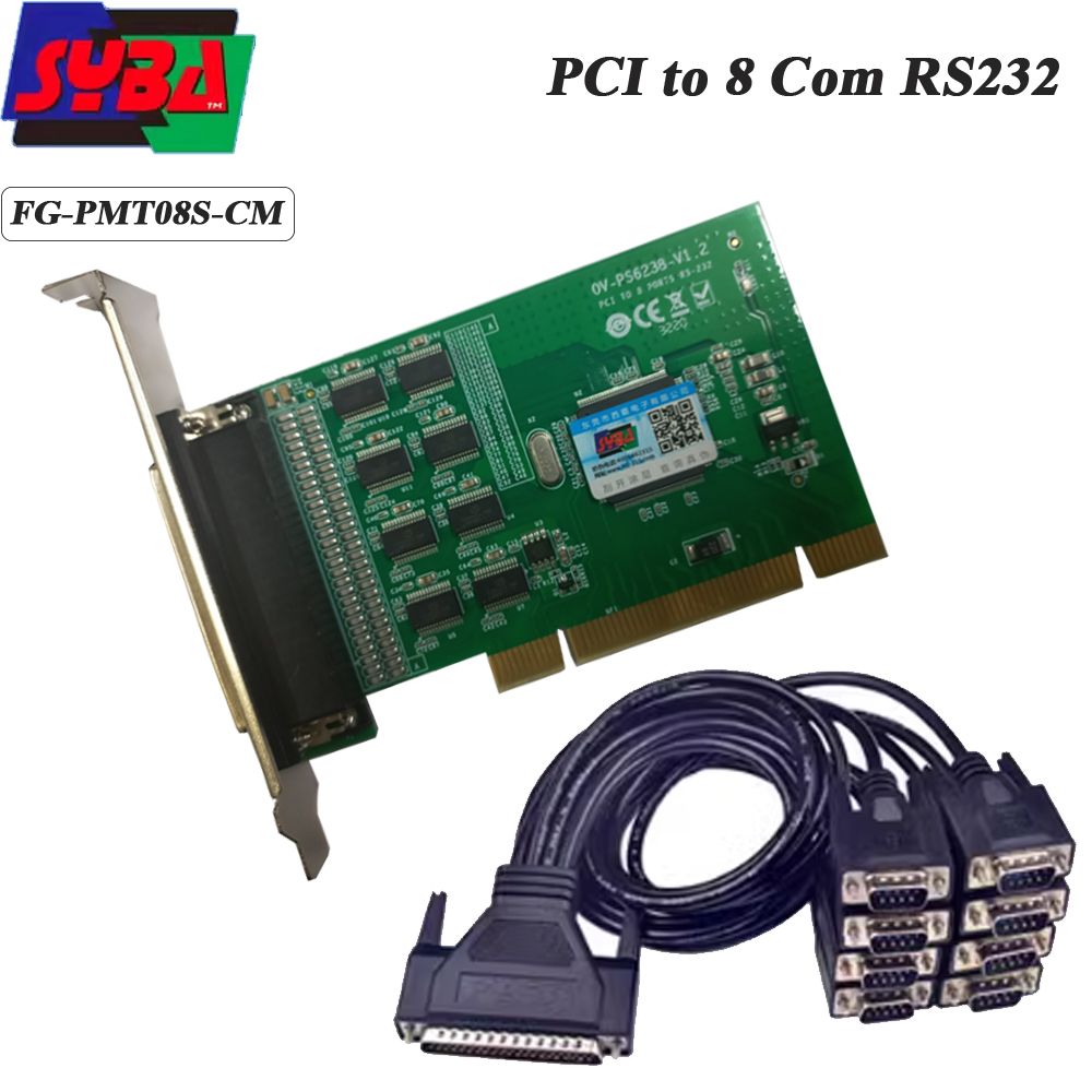 Card chuyển PCI thườn sang 8 cổng Com RS232 DB9 Syba FG-PMT08S-CM
