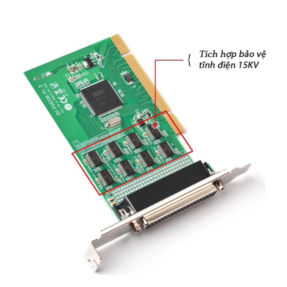 Card chuyển PCI thườn sang 8 cổng Com RS232 DB9 Syba FG-PMT08S-CM