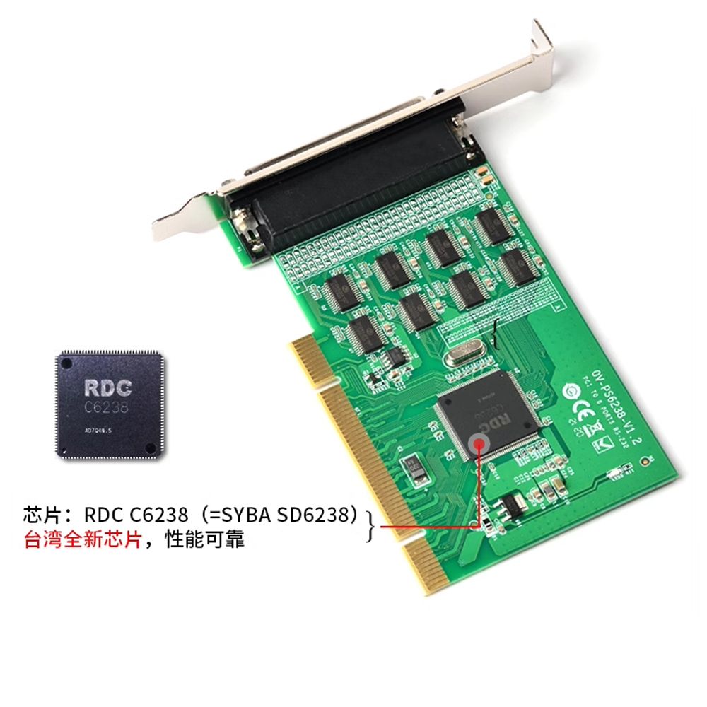 Card chuyển PCI thườn sang 8 cổng Com RS232 DB9 Syba FG-PMT08S-CM