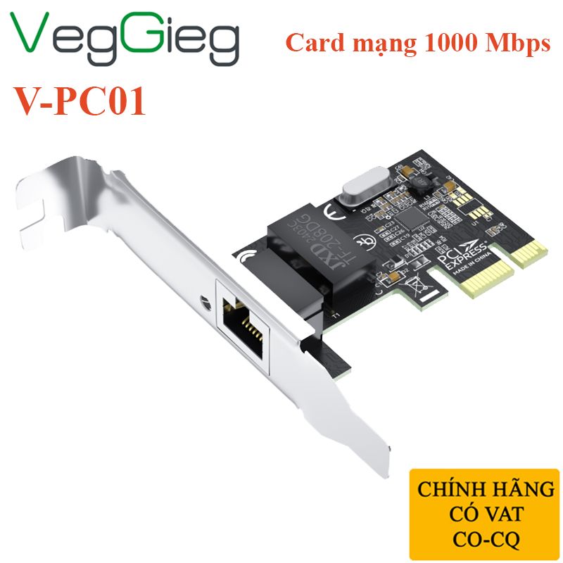 Card mạng 1Gbps chính hãng Veggieg V-PC01 chíp RTL8111F - Phụ Kiện Điện Tử Việt Nam Card mạng 1Gbps chính hãng Veggieg V-PC01 chíp RTL8111F