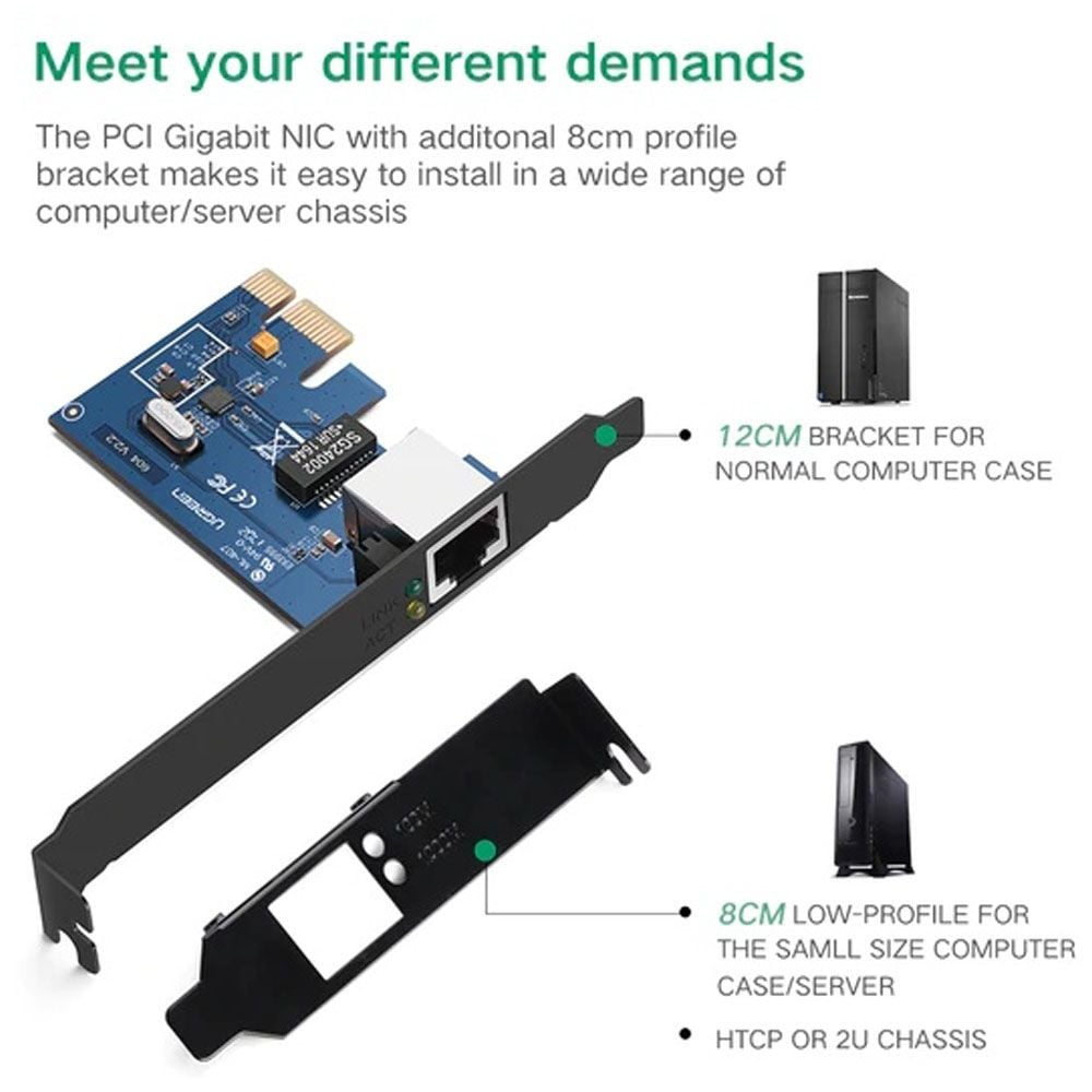 Card mạng lan Gigabit Ugreen 30771 LAN PCI Express Gigabit Ethernet 10/100/1000Mbps Ugreen US230 - Phụ Kiện Điện Tử Việt Nam Card mạng lan Gigabit Ugreen 30771 LAN PCI Express Gigabit Ethernet 10/100/1000Mbps Ugreen US230 - Phụ Kiện Điện Tử Việt Nam