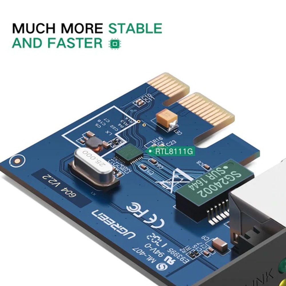 Card mạng lan Gigabit Ugreen 30771 LAN PCI Express Gigabit Ethernet 10/100/1000Mbps Ugreen US230 - Phụ Kiện Điện Tử Việt Nam Card mạng lan Gigabit Ugreen 30771 LAN PCI Express Gigabit Ethernet 10/100/1000Mbps Ugreen US230 - Phụ Kiện Điện Tử Việt Nam