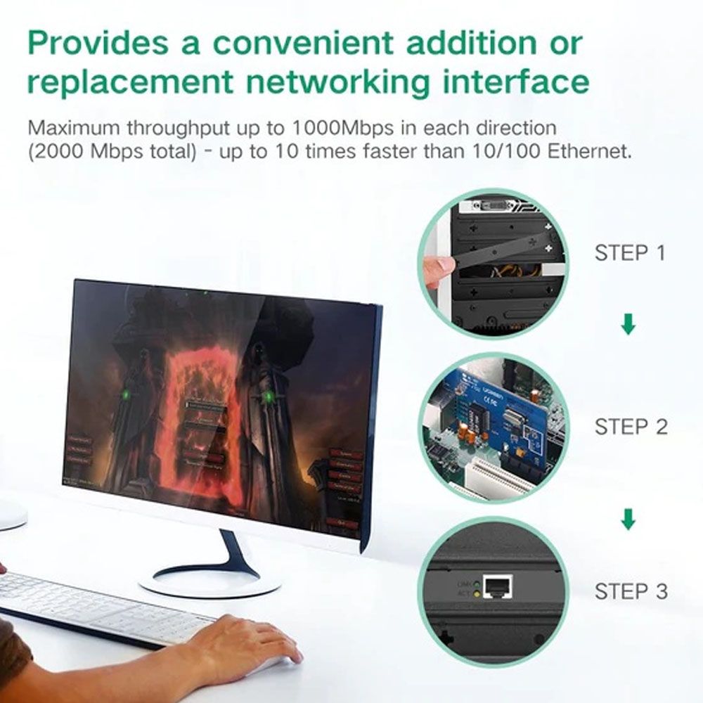 Card mạng lan Gigabit Ugreen 30771 LAN PCI Express Gigabit Ethernet 10/100/1000Mbps Ugreen US230 - Phụ Kiện Điện Tử Việt Nam Card mạng lan Gigabit Ugreen 30771 LAN PCI Express Gigabit Ethernet 10/100/1000Mbps Ugreen US230 - Phụ Kiện Điện Tử Việt Nam