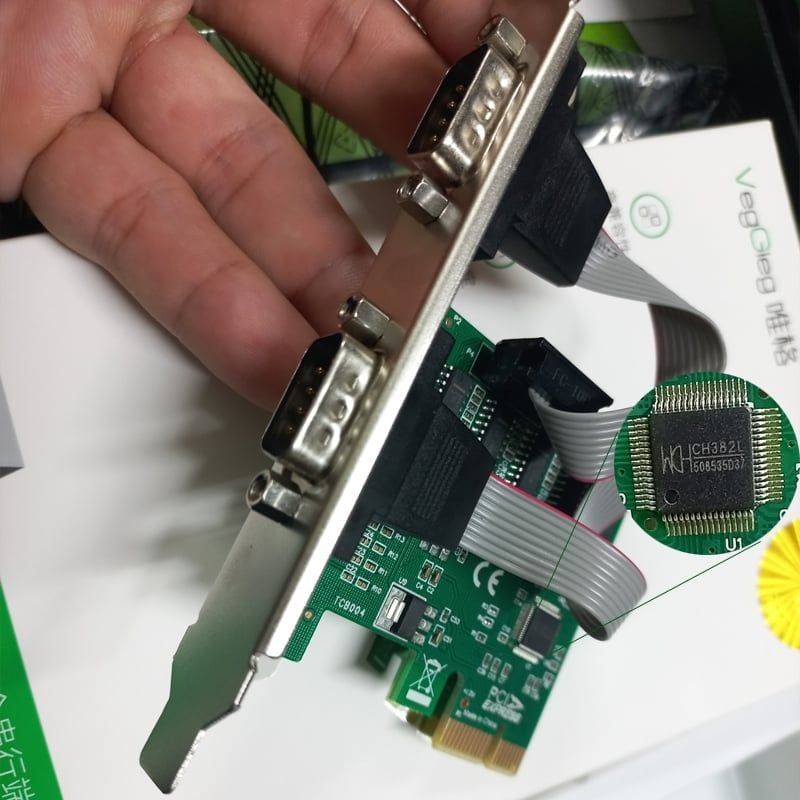Card Chuyển PCIe 1x Ra 2 Cổng Com RS232 Chính Hãng Veggieg V-PC03