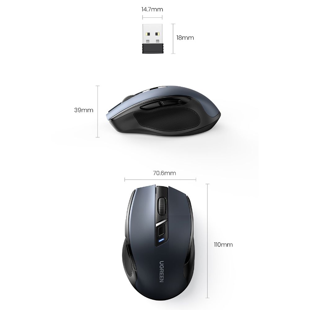 Chuột không dây 2.4G 6 nút cao cấp 4000DPI Ugreen 90545 MU006 - Phụ Kiện Điện Tử Việt Nam Chuột không dây 2.4G 6 nút cao cấp 4000DPI Ugreen 90545 MU006 - Phụ Kiện Điện Tử Việt Nam