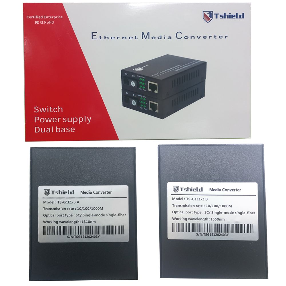 Bộ kéo dài RJ45 qua cáp quang Single mode 20Km Gigabit chính hãng T-Shield TS-G1E1-3 - Phụ Kiện Điện Tử Việt Nam
