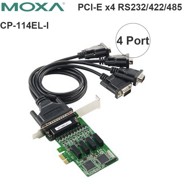 PCI-E 1X ra 4 RS232 RS422 RS485 Moxa CP-114EL-I - Phụ Kiện Điện Tử Việt Nam pcie card to 4 rs232/422/485 moxa cp114el-i