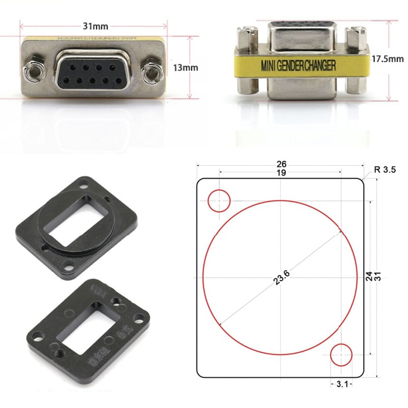 Đầu cắm DB9 Female gắn trên bảng điều khiển âm sàn âm tường Coraon D-DB9-S - Phụ Kiện Điện Tử Việt Nam dau-cam-db9