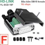 Đầu bắt vít cổng DB15 đực cái, vỏ kẽm và nhựa chân đồng mạ vàng 24K HD-LINK - DB15 female I YLSCD15F HDLINK