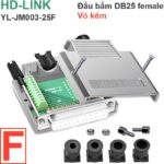 Đầu bấm cổng DB25 cái female bắt vít kèm vỏ ốp nhựa HD-LINK YL-SCD-25F - DB25 female I YLJM00325F HDLINK