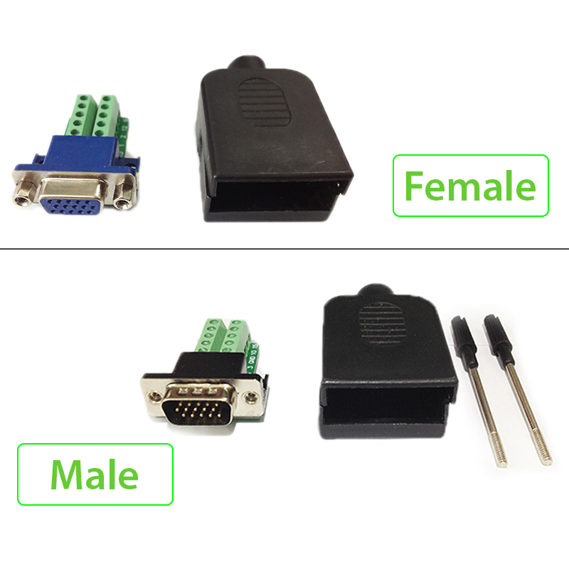 Đầu bấm cáp VGA 3+6 Male - Female - Phụ Kiện Điện Tử Việt Nam dau bam cap vga 3+6