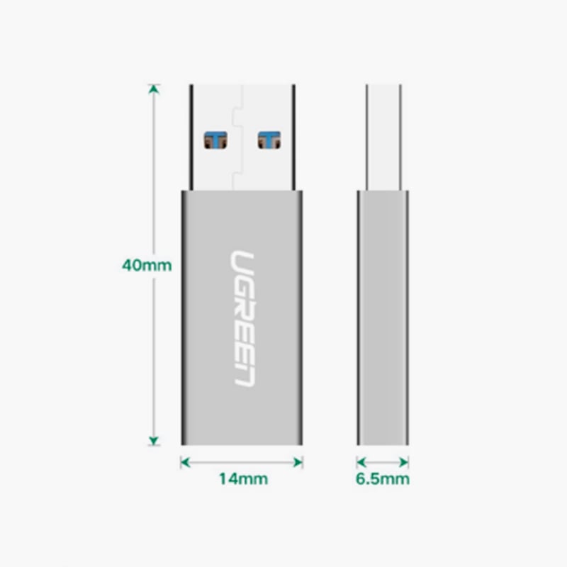 Đầu chuyển USB 3.0 AM ra USB type-C 3.1 AF adapter UGREEN 30705 - Phụ Kiện Điện Tử Việt Nam USB 3.0 to usb type-c female ugreen