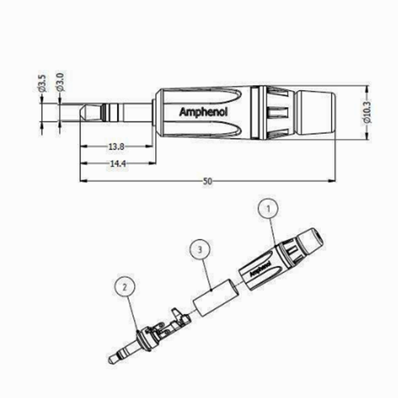 Đầu hàn jack cắm 3.5mm Amphenol KS3PC-4U - Phụ Kiện Điện Tử Việt Nam dau han cap am thanh 3.5mm amphenol