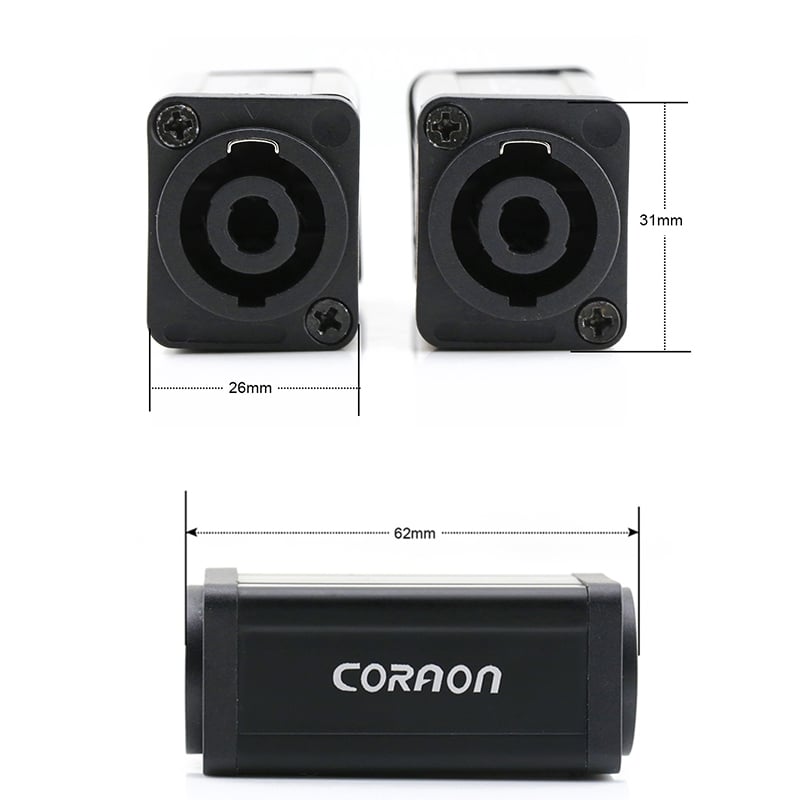 Đầu nối jack loa speakon 2 đầu cái Female 4 lõi Coraon C-NL4MMX - Phụ Kiện Điện Tử Việt Nam dau noi cap loa speakon 2 dau cai female