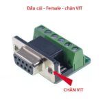 Đầu jack đấu nối giao tiếp đầu cuối DB9 RS232 RS422 RS485- Đầu terminal DB9 - Mẫu 1 : Đầu Cái - 6 Pin chân vít
