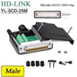 Đầu bấm cổng DB25 đực male bắt vít kèm vỏ ốp nhựa HD-LINK YL-SCD-25M - DB25 male I YL-SCD-25M