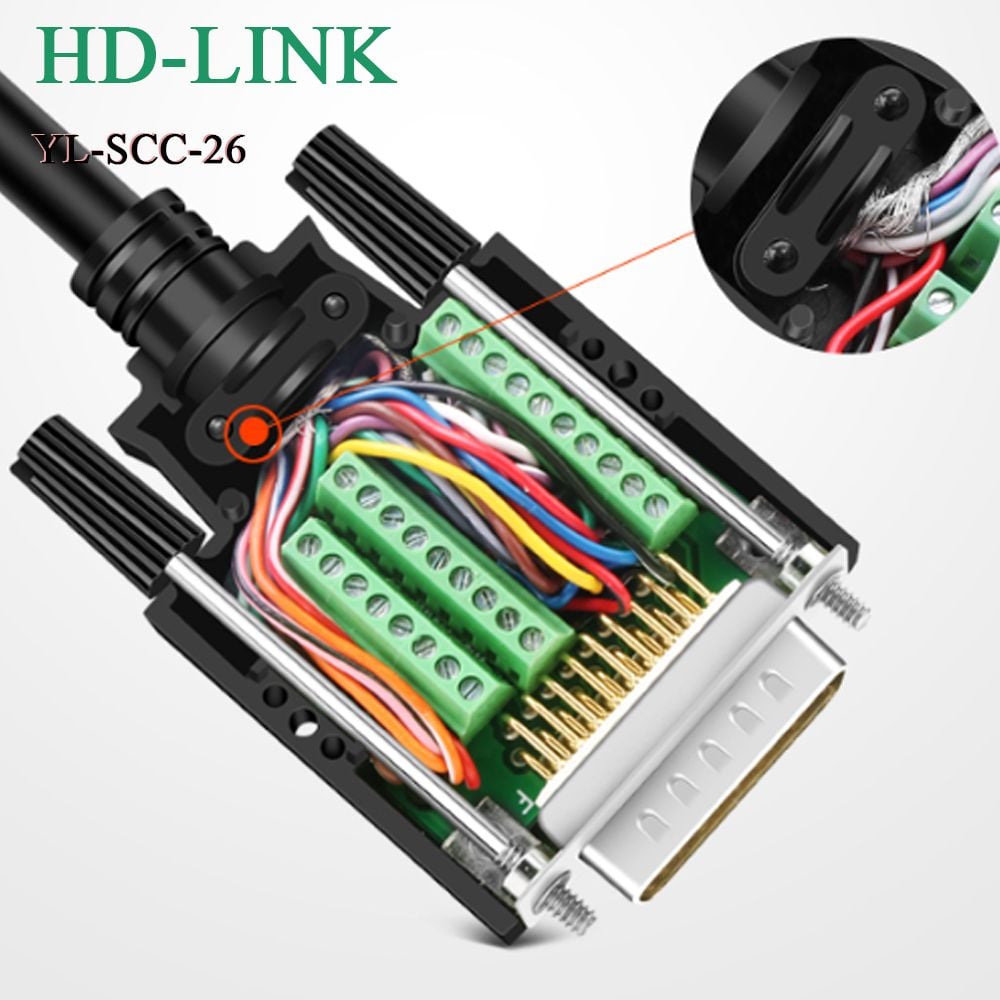 Đầu bấm cổng DB26 đực male bắt vít kèm vỏ ốp nhựa chân đồng HD-LINK YL-SCC-26M - Phụ Kiện Điện Tử Việt Nam