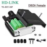 Đầu bắt vít cổng DB26 đực male/ cái female kèm vỏ ốp nhựa chân đồng HD-LINK YL-SCC-26M/YL-SCC-26F - DB26 FEMALE / YL-SCC-26F
