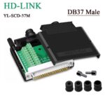 Đầu bấm cổng DB37 đực Male bắt vít kèm vỏ ốp nhựa chân đồng HD-LINK YL-SCD-37M - Đầu DB37 đực YL-SCD-37M