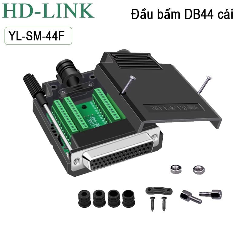 Đầu bấm cổng COM DB44 HD-LINK YL-SM-44F đầu cái kèm vỏ ốp - Phụ Kiện Điện Tử Việt Nam
