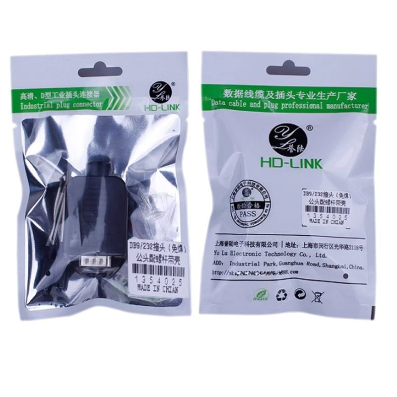Đầu bấm DB9 RS232 Male - Female chân 2,3,5 HD-Link YL-SJCG-09DMF dùng làm cáp RS232C - Phụ Kiện Điện Tử Việt Nam