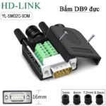 Đầu giắc bắt vít cổng COM DB9 RS232 đực - cái HD-Link YL-SM02G-9DM/F - Đầu DB9 đực