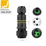 Đầu cút nối điện chia 3 dây chống nước IP68 2,3 lõi chính hãng E-Weichat EW-M25-4T - 3 lõi model EW-M25-4T-3P