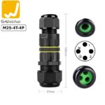 Đầu cút nối điện chia 3 dây chống nước IP68 2,3 lõi chính hãng E-Weichat EW-M25-4T - 4 lõi model EW-M25-4T-4P