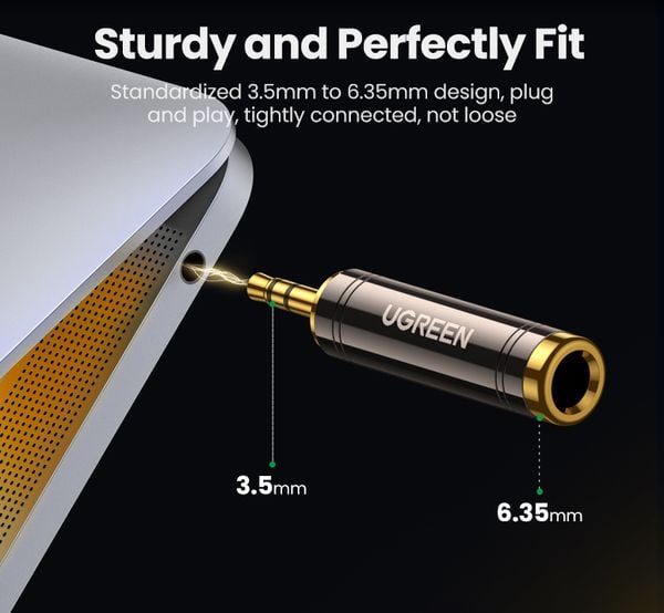 Đầu chuyển audio 6.3mm sang 3.5mm Ugreen 60711 AV168 - Phụ Kiện Điện Tử Việt Nam Đầu chuyển audio 6.3mm sang 3.5mm Ugreen 60711 AV168 - Phụ Kiện Điện Tử Việt Nam