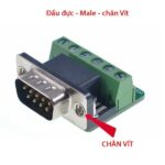 Đầu jack đấu nối giao tiếp đầu cuối DB9 RS232 RS422 RS485- Đầu terminal DB9 - Mẫu 3 : Đầu đực - 6 Pin chân vít
