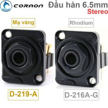 Đầu hàn jack cắm audio 6.5mm stereo Female Mạ Vàng Rhodium kèm mặt bắt vít Coraon D-219A D-216A-G - Phụ Kiện Điện Tử Việt Nam