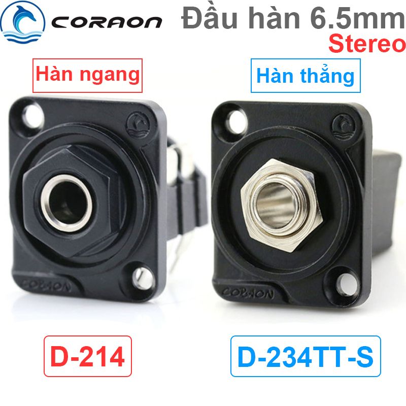 Đầu hàn jack cắm audio 6.5mm stereo Female kèm mặt bắt vít Coraon D-214 D-234TT-S - Phụ Kiện Điện Tử Việt Nam Đầu hàn jack cắm audio 6.5mm stereo Female kèm mặt bắt vít Coraon D-214 D-234TT-S
