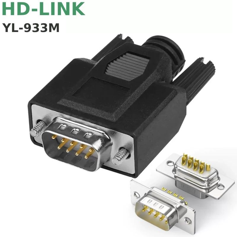 Đầu hàn DB9 chân đồng vỏ ốp nhựa dẻo HD-Link